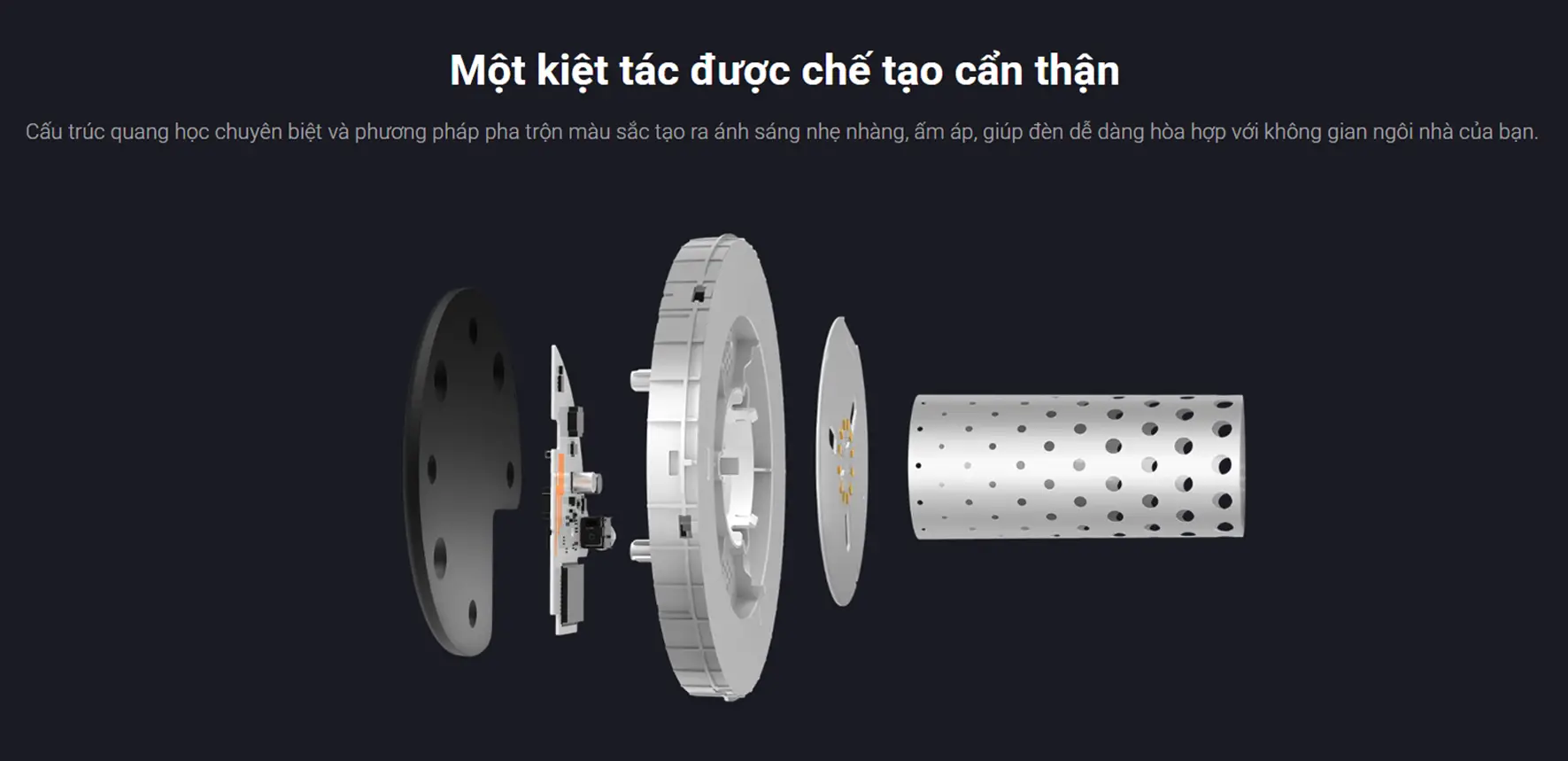 Đèn ngủ thông minh Xiaomi Mi Bedside Lamp 2 chế tạo cẩn thận