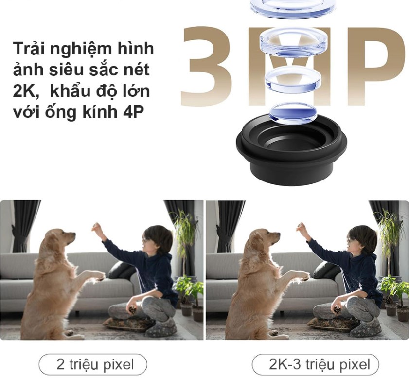 Camera IP 360 độ 3MP Xiaomi Mi Home Security C301 hình ảnh siêu nét