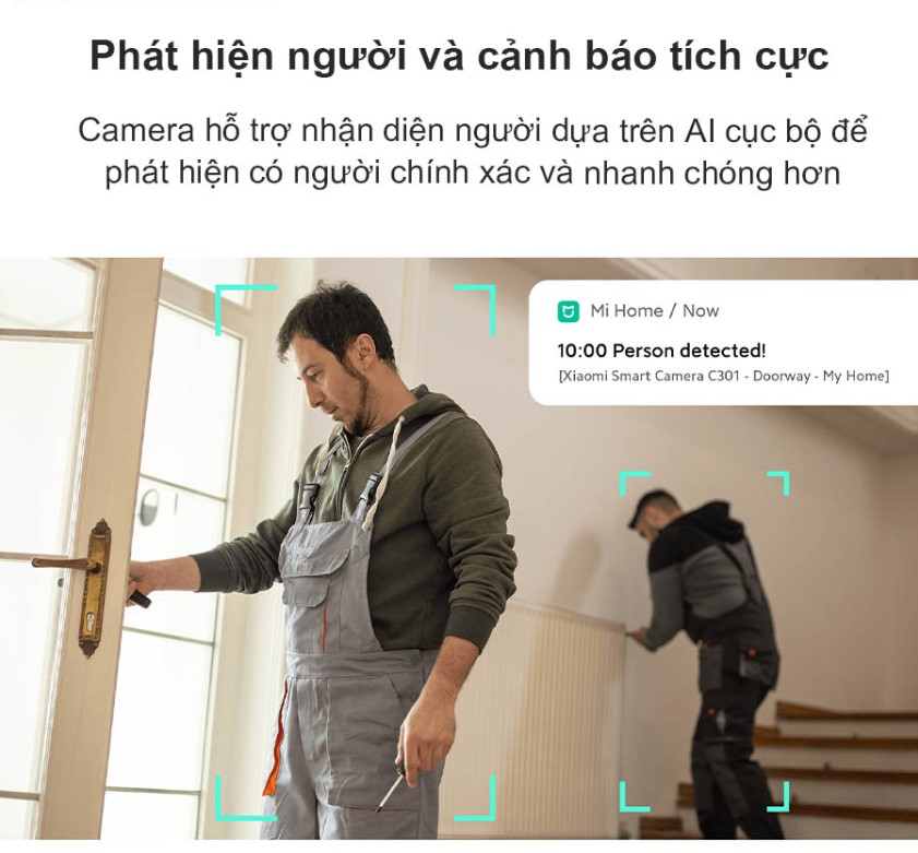 Camera IP 360 độ 3MP Xiaomi Mi Home Security C301 phát hiện và cảnh báo