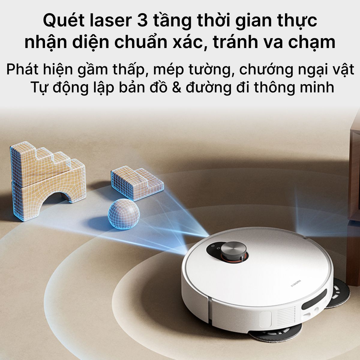 Robot hút bụi lau nhà Xiaomi Vacuum 5 quét laser