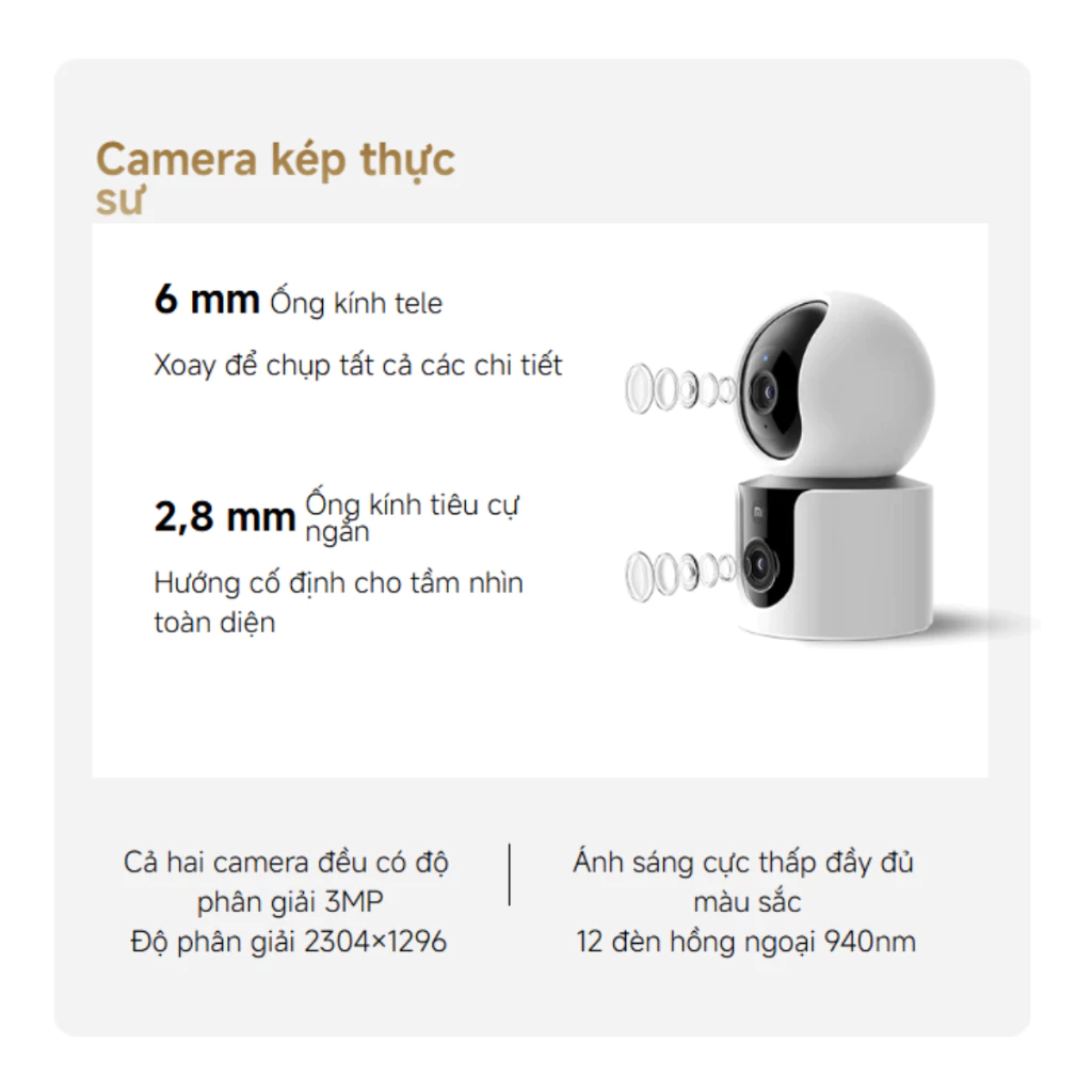 Camera an ninh Xiaomi Smart Camera C300 Dual camera kép