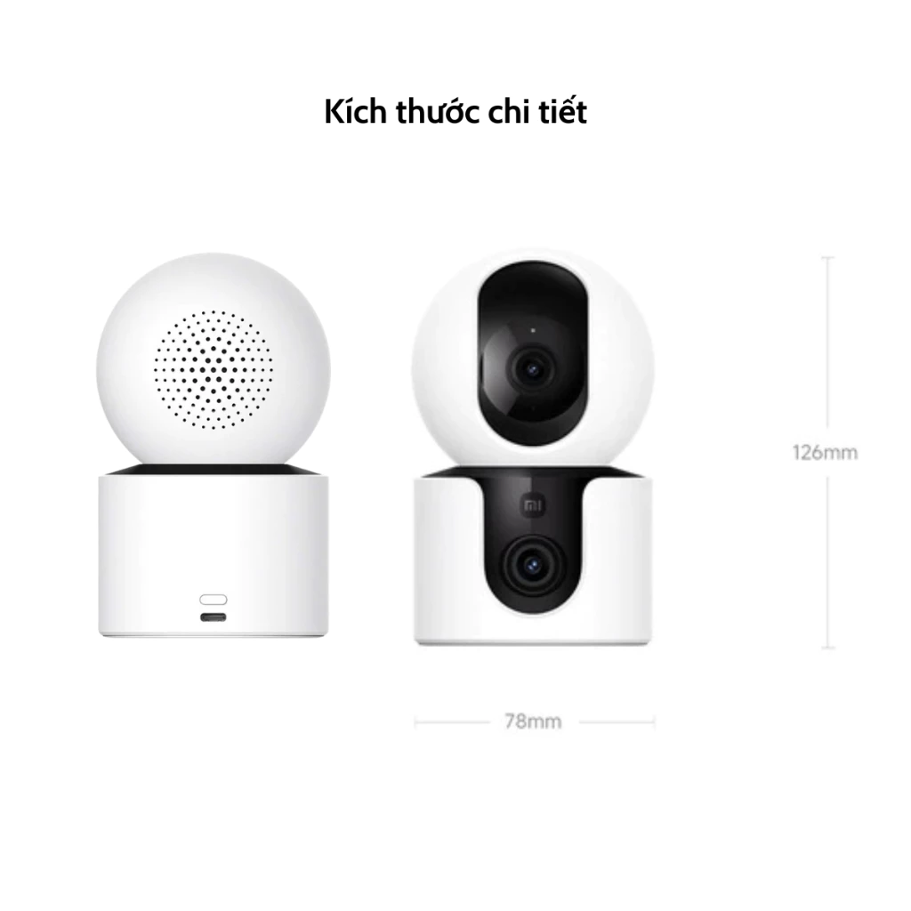 Camera an ninh Xiaomi Smart Camera C300 Dual kích thước