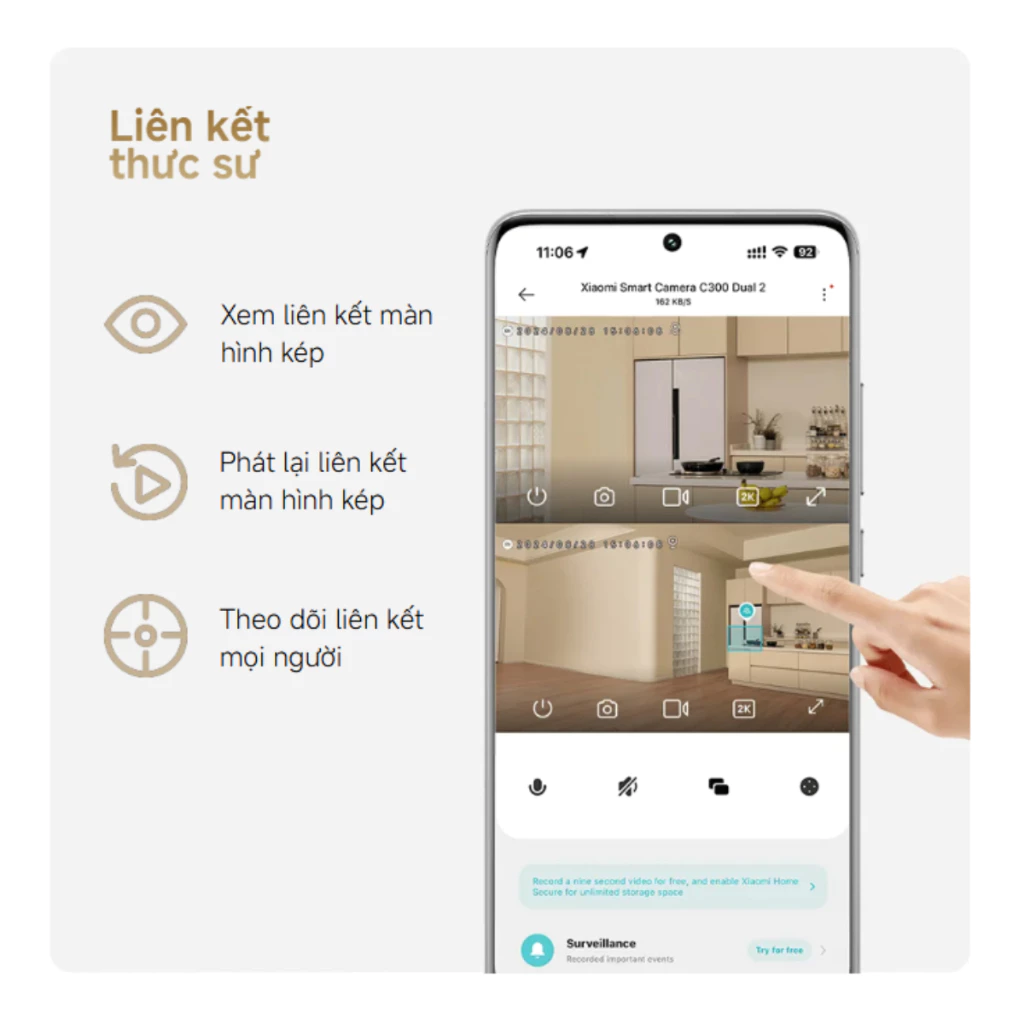 Camera an ninh Xiaomi Smart Camera C300 Dual tính năng