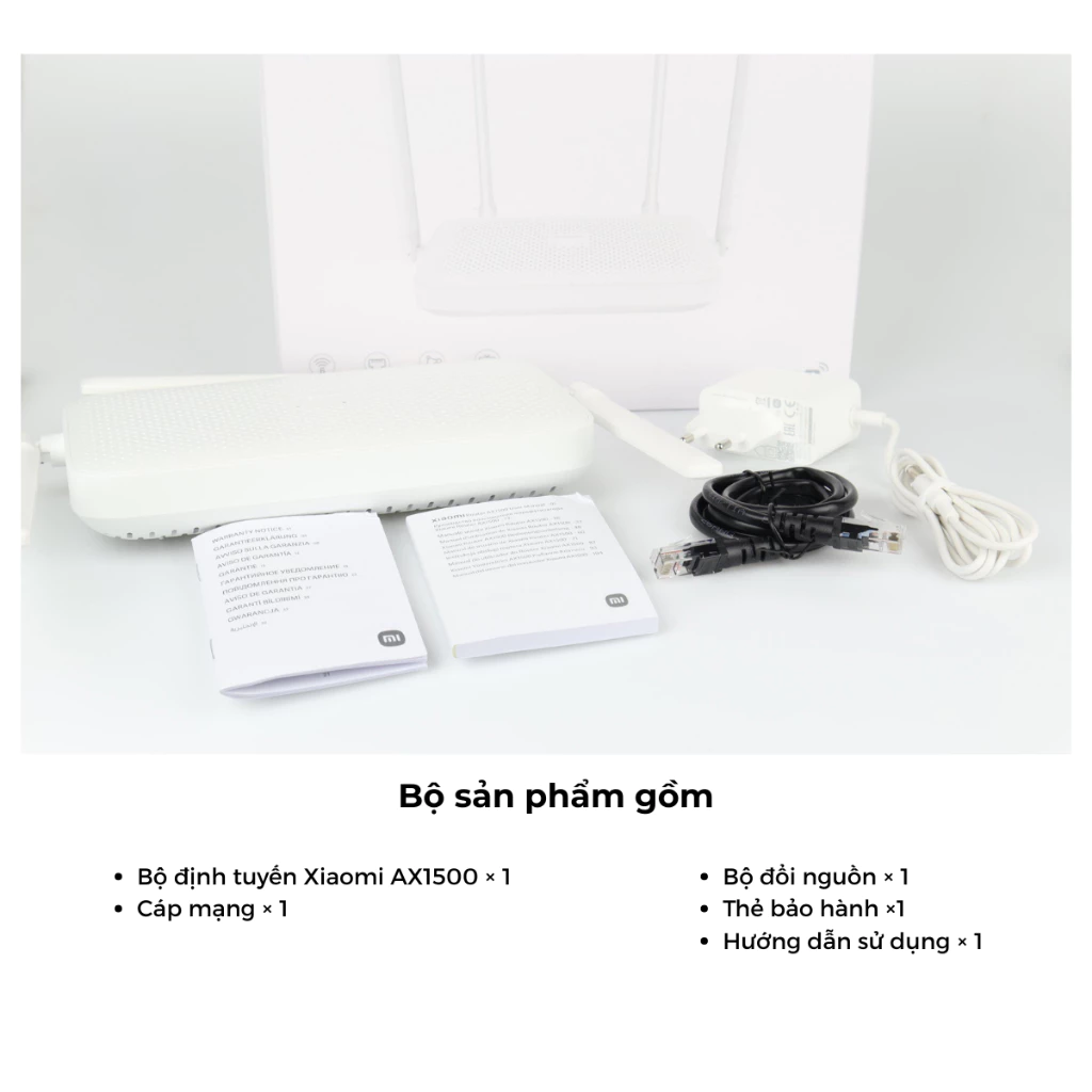 Bộ phát sóng Wifi Xiaomi Router AX1500 trọn bộ sản phẩm