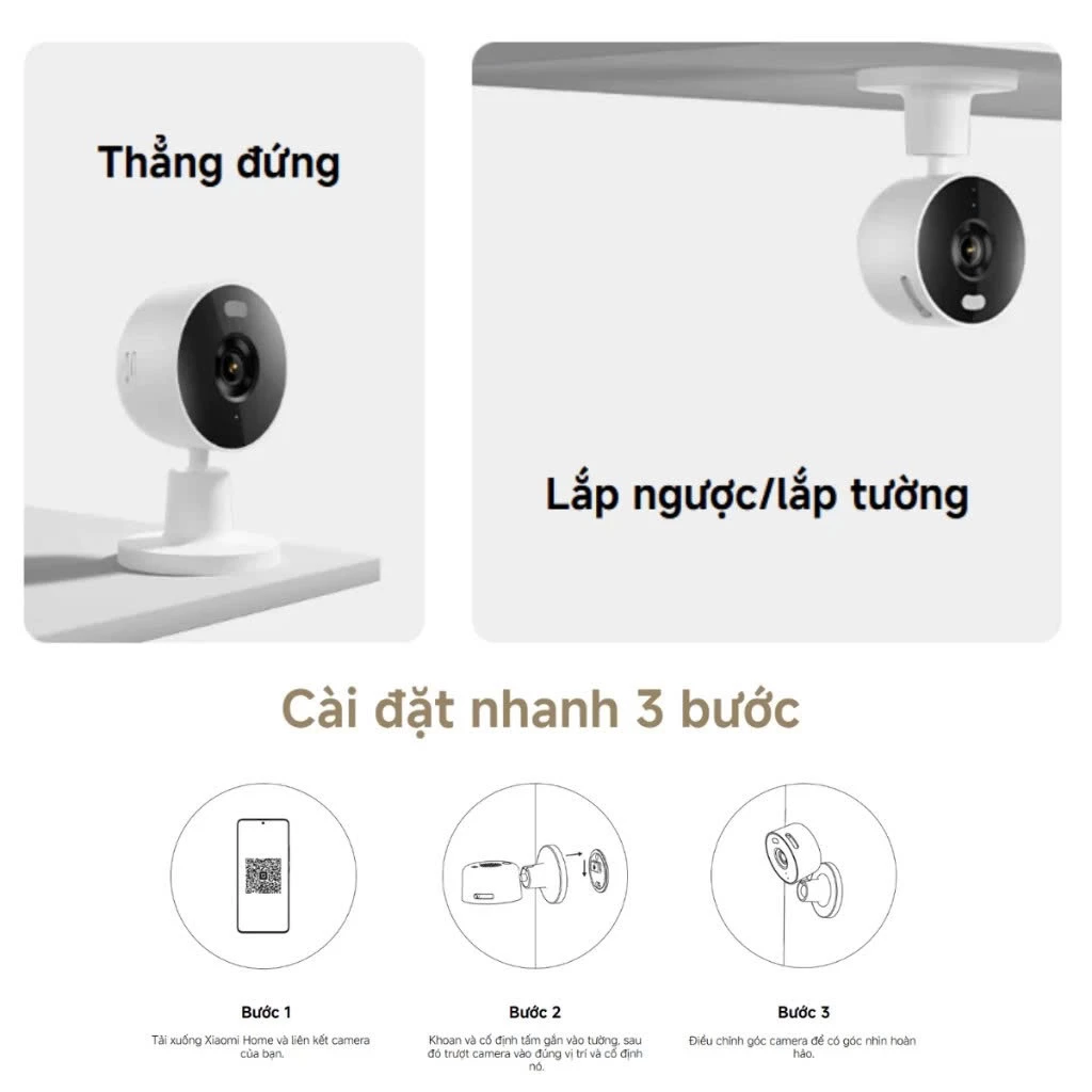 Camera Xiaomi Smart Camera C100 dễ dàng bố trí