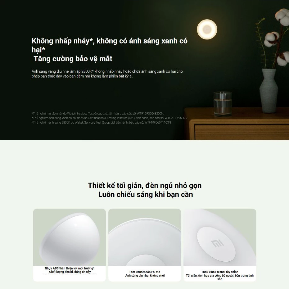 Đèn ngủ Mi Motion-Activated Night Light 2 thiết kế